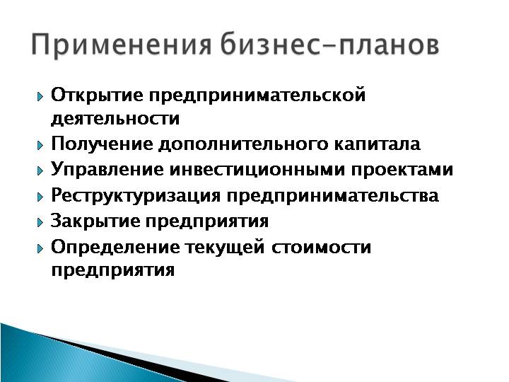 Понятия бизнес плана